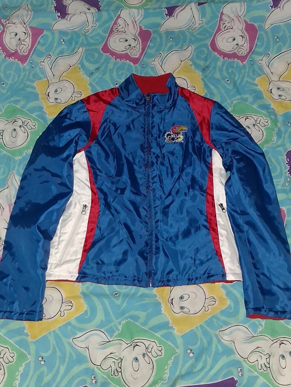 90s Reversible Kansas Jayhawks Vintage Winter Jacket Fleece Coat KU University